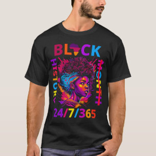 Camiseta História Negra Mês Africanos Americanos O Ano Todo