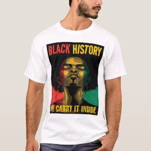 Camiseta História Negra Mês Afro-Americano Mulheres