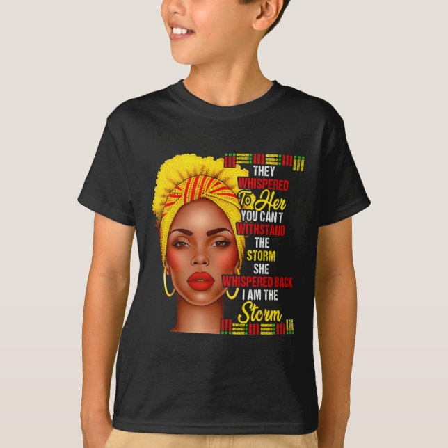 Camiseta História Negra Mês Afro Mulheres Negras Meninas Eu (Frente)