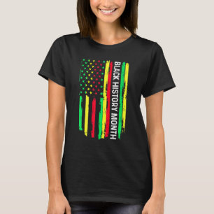 Camiseta História Negra Mês Bandeira Americana Africana Mel