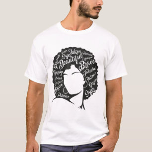 Camiseta História Negra Mês Cabelo Natural Depois de Arte P