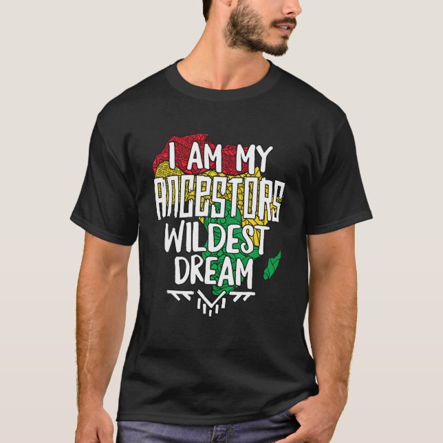 Camiseta História Negra Mês Depois Eu Sou Meu Ancestral Mai (Frente)