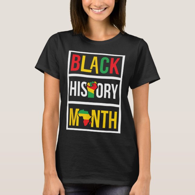 Camiseta História Negra Mês - Empoderamento Africano dos Di (Frente)