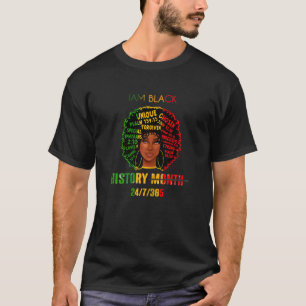 Camiseta História Negra Mês Eu Sou Negra História Meninas M