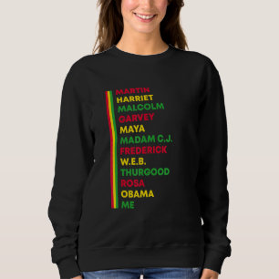 Camiseta História Negra Mês Líderes Afro-Americanos Bhm E