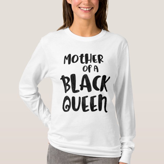 Camiseta História Negra Mês Mãe Rainha Dotada Rapariga (Frente)