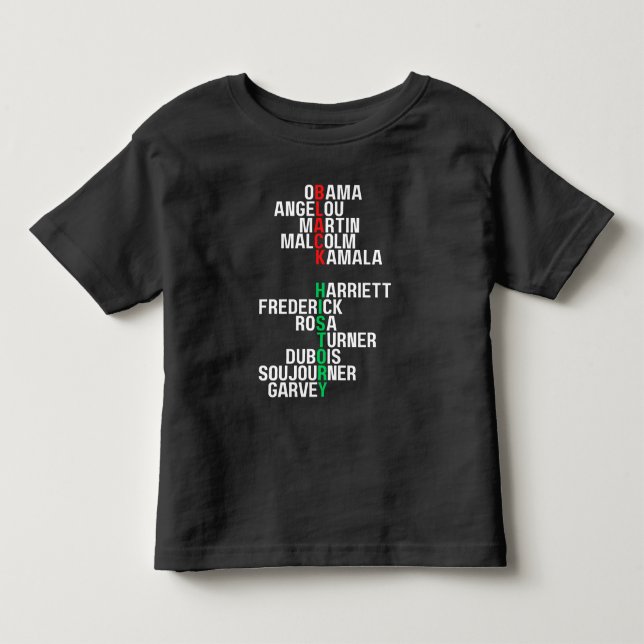 Camiseta História Negra Mês Melanin Toddler Garotos Meninas (Frente)