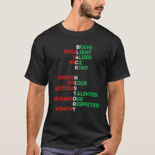 Camiseta História Negra Mês Melanina Homens Bruh Sista B