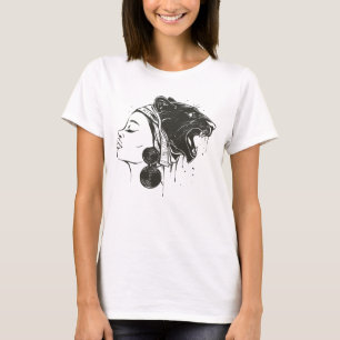 CAMISETA HISTÓRIA NEGRA MÊS MULHER AFRICANA LÍON