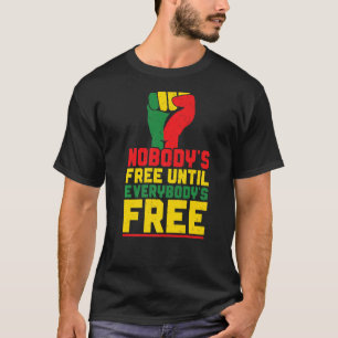 Camiseta História Negra Mês Ninguém está livre até todos"