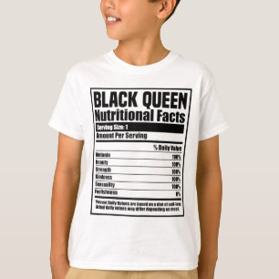 Camiseta História Negra Mês Nutrição Fatos Rainha Negra