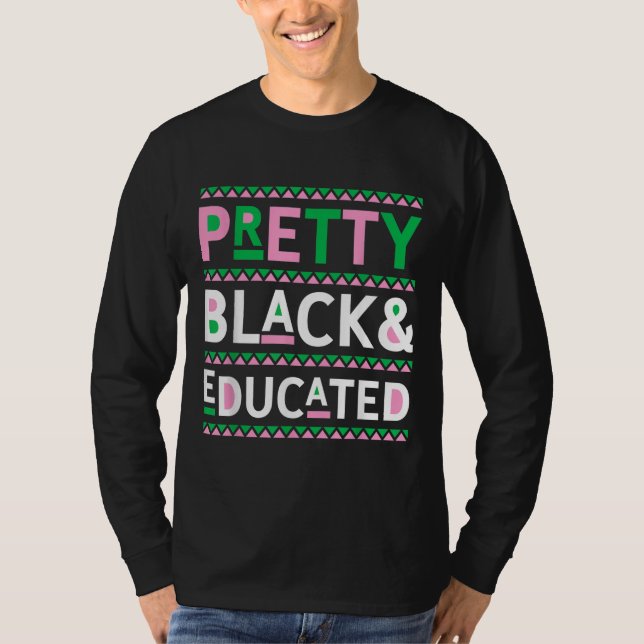 Camiseta História Negra Mês Oferece Bonito Preto e Educa (Frente)