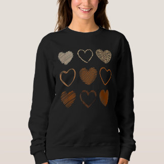 Camiseta História Negra Mês Orgulho Melanina Corações Cutân