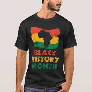 Camiseta História Negra Mês para Mulheres Homens Bandeira A