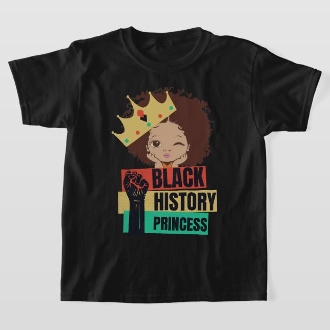 Camiseta História Negra Mês Princesa Menina Negra Magia (Postura )