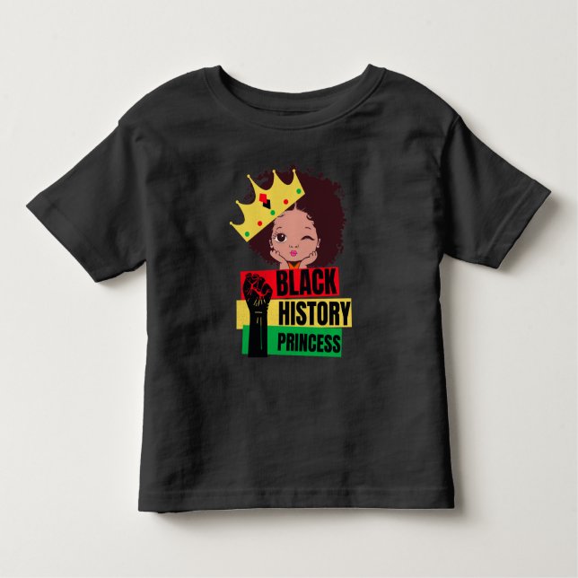 Camiseta História Negra Mês Princesa Menina Negra Magia (Frente)