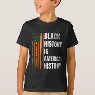 Camiseta História Negra Mulheres Mês Bandeira Americana Afr