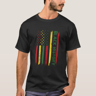 Camiseta História Negra Na Bandeira Americana Mês Africano