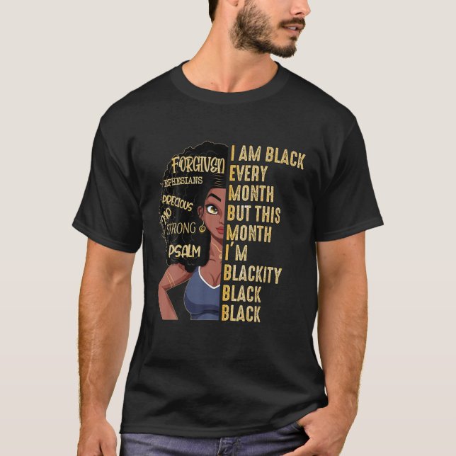 Camiseta História Negra Negra Preta A Cada Mês Mulheres Afa (Frente)