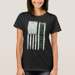 Camiseta História Negra no Mês da Bandeira dos EUA Afro-Ame