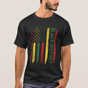 Camiseta História Negra Nos Estados Unidos Bandeira Mês Afr