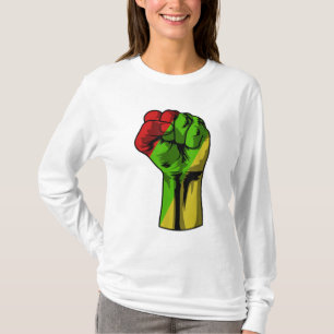 Camiseta História Negra Oferece Orgulho Negro de Bandeira N