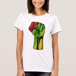 Camiseta História Negra Oferece Orgulho Negro de Bandeira N