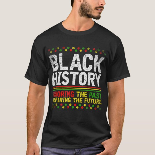 Camiseta História Negra Orgulho BHM Patrimônio Africano A (Frente)