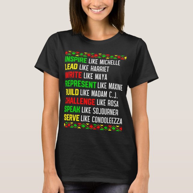 Camiseta História Negra Orgulhosa História Americana Africa (Frente)