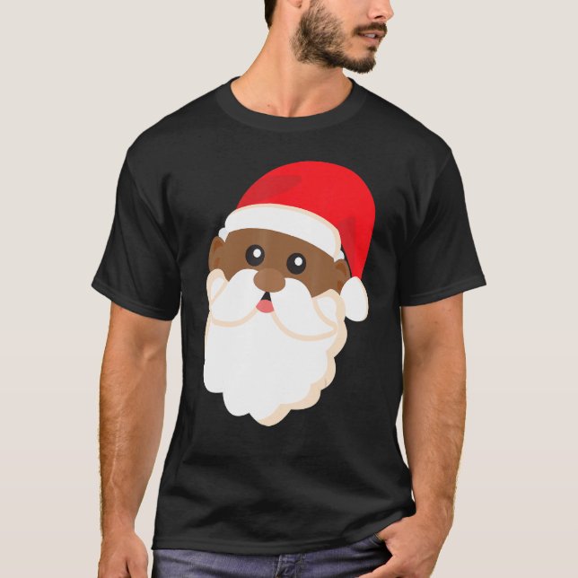 Camiseta História Negra Papai noel Orgulho Legal Engraçado  (Frente)