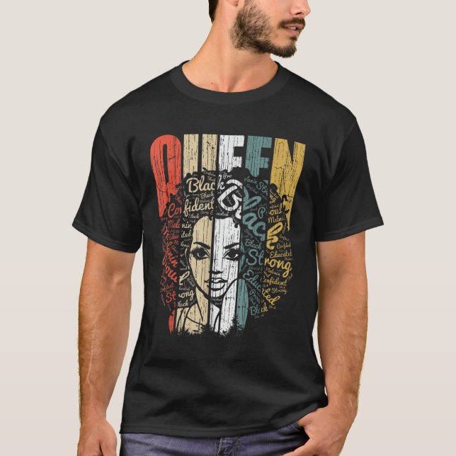 Camiseta História Negra para as Mulheres - Forte e Educado  (Frente)