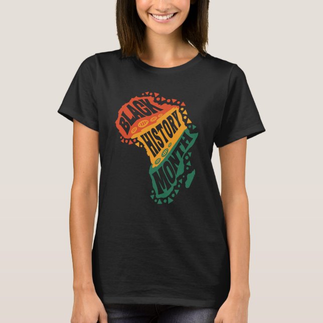 Camiseta História Negra Para História Negra Africana-Americ (Frente)