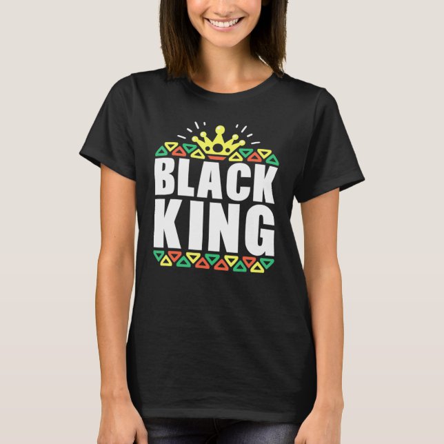 Camiseta História Negra Para Homens Crianças Rei Africano (Frente)