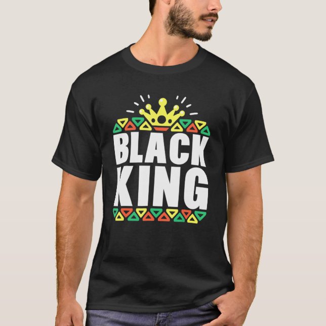 Camiseta História Negra Para Homens Crianças Rei Africano (Frente)