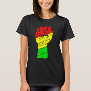 Camiseta História Negra Punho de Mulheres Homens Crianças