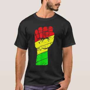 Camiseta História Negra Punho de Mulheres Homens Crianças
