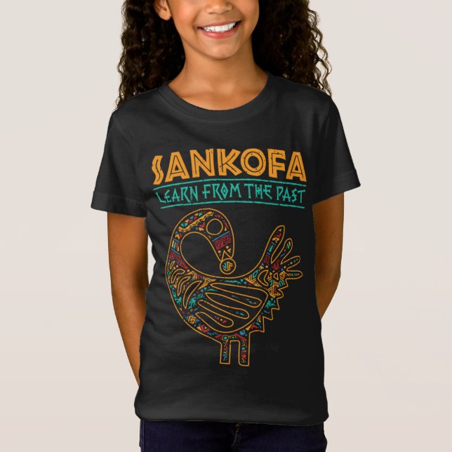 Camiseta História Negra Sankofa African Bird Déciésimo (Frente)
