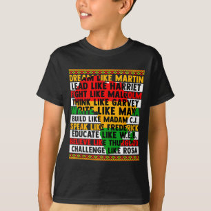 Camiseta História Negra Sonhe Como Líderes Mulheres Homens 