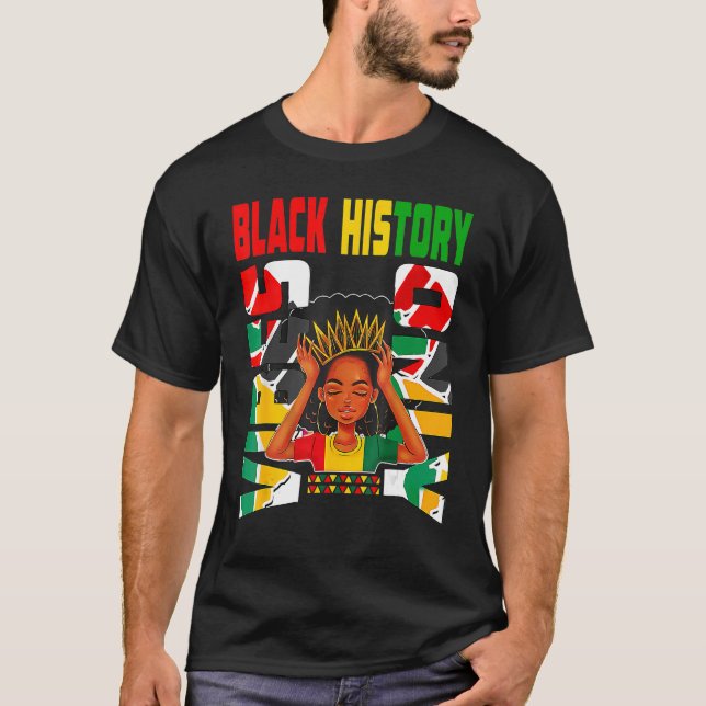 Camiseta História Negra Viba Apenas Melanina Princesa Negra (Frente)