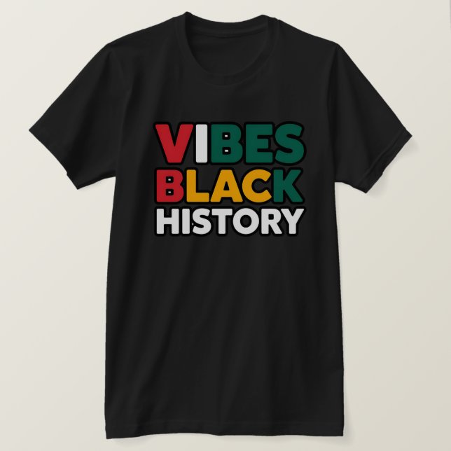 Camiseta História Negra Vibes Inspiracionais (Frente do Design)
