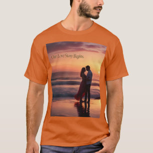 Camiseta História Romântica de Amor Sunset Mens Tshirt