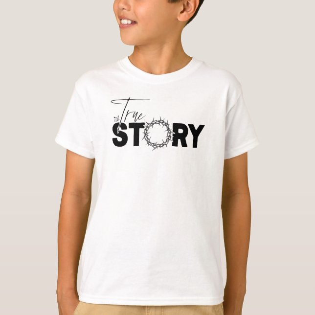 Camiseta História Verdadeira Cruz da Páscoa Cristã (Frente)