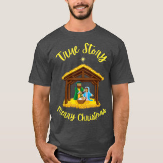 Camiseta História Verdadeira Feliz Natal Natividade Jesus N