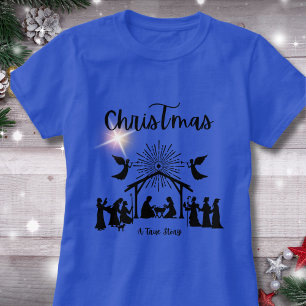 Camiseta História Verdadeira Natal Cristão Jesus