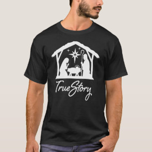 Camiseta História Verdadeira Natal Natividade Cristã Jesus