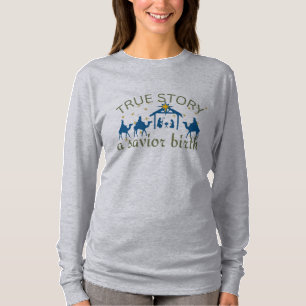 Camiseta História verdadeira, natividade Jesus nascer no Na