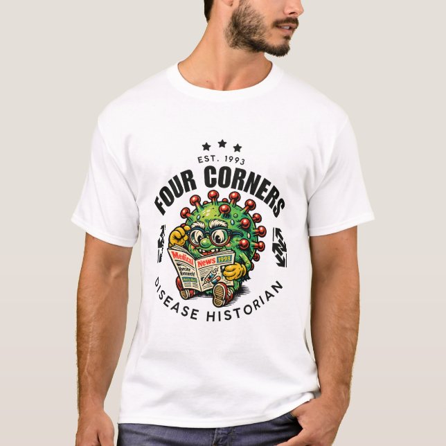 Camiseta Historiador da doença dos quatro cantos (Frente)