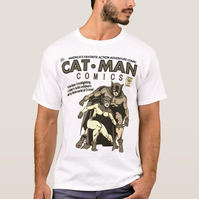 Camiseta Histórias em quadrinhos Clássicas de Gato-Homem (Frente)