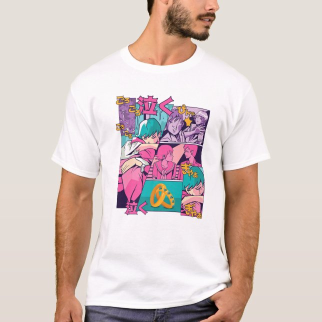 Camiseta Histórias em quadrinhos de manga - Amantes de anim (Frente)