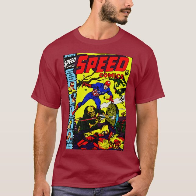 Camiseta Histórias em quadrinhos de velocidade Clá (Frente)